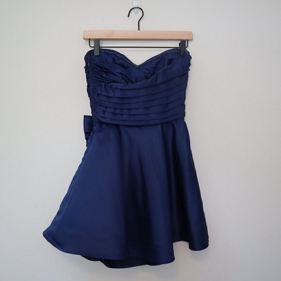 Allen Schwartz Prive Blue Puffy Strapless Party Dress Size 2 - Picture 6 of 7